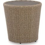 Danson Outdoor Round End Table